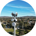 Weather station tower overlooking a landscape.