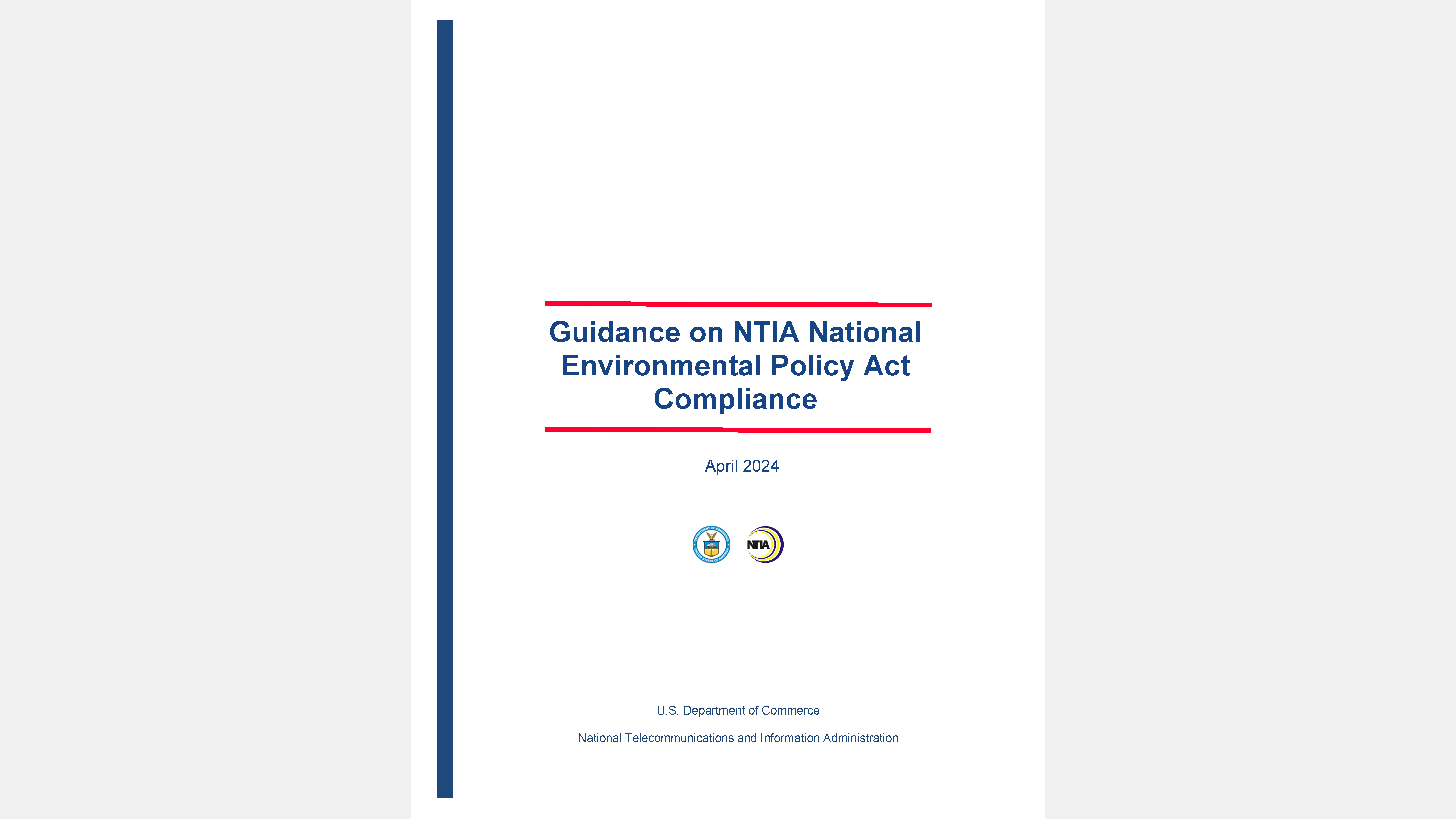 Cover page of NTIA NEPA Compliance Guidance document.