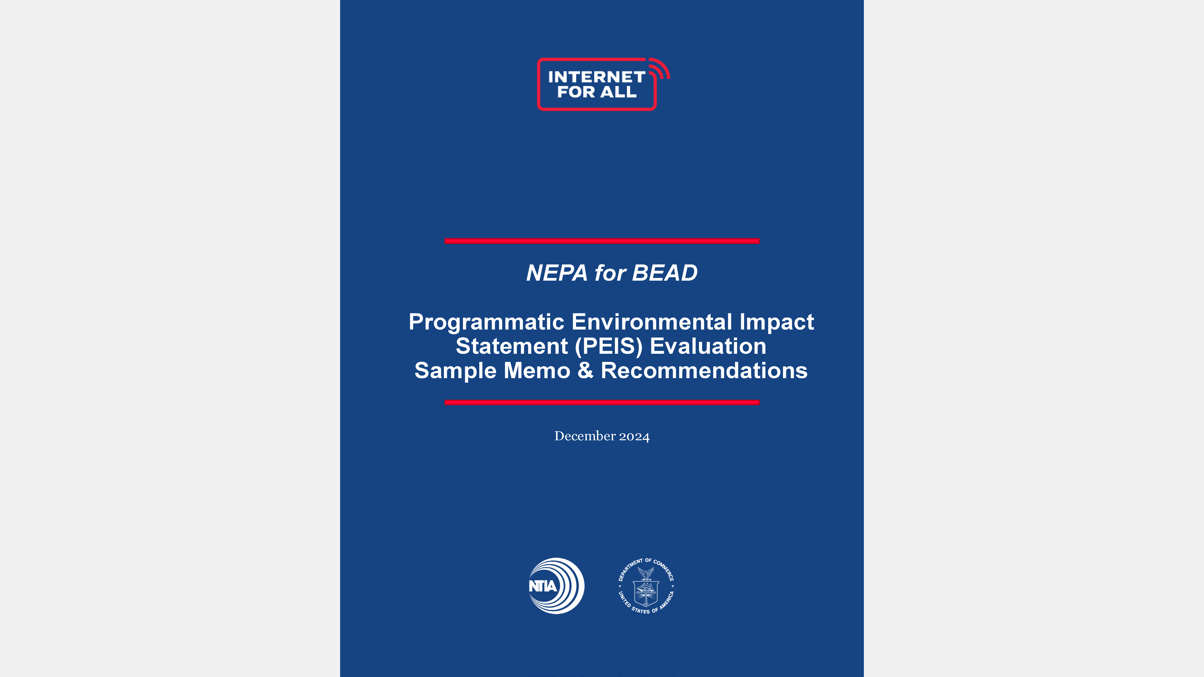 Cover page of NEPA for BEAD Programmatic EIS Evaluation Memo document.